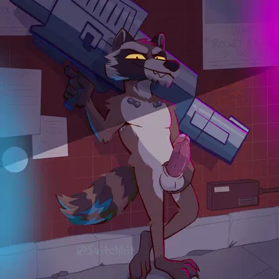 rocket raccoon (guardians of the galaxy, marvel) created by switchbit