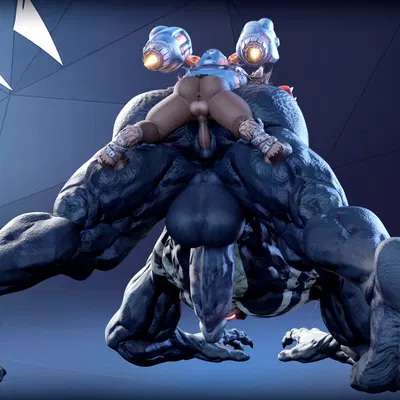 rocket raccoon, venom (marvel) (guardians of the galaxy, marvel) created by thekidxeno