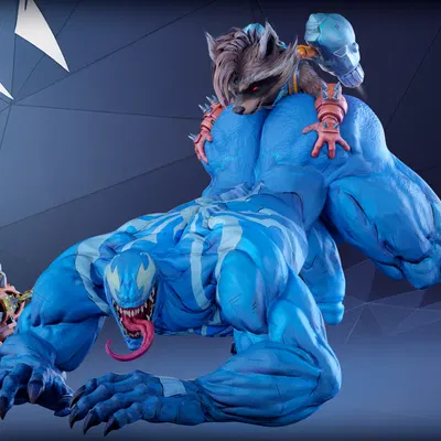 rocket raccoon, venom (marvel) (guardians of the galaxy, marvel) created by thekidxeno