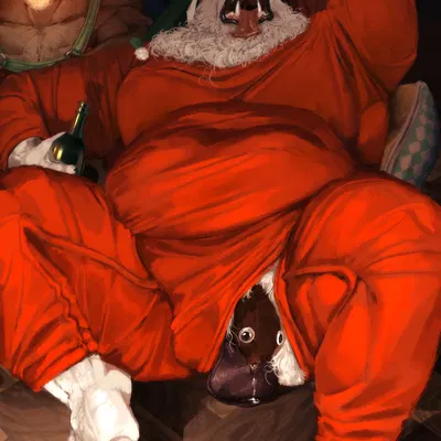 rudolph the red-nosed reindeer, santa claus (christmas) created by avalath tiger