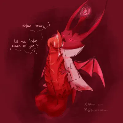 satan (helluva boss), yogirt (helluva boss) (hellaverse, helluva boss) created by freakygpossum