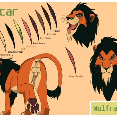 scar (the lion king) (disney, the lion king) created by wolfrayay