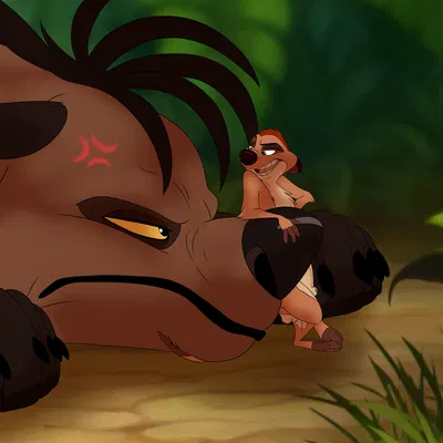 shenzi (the lion king), timon (disney, the lion guard) created by backlash91