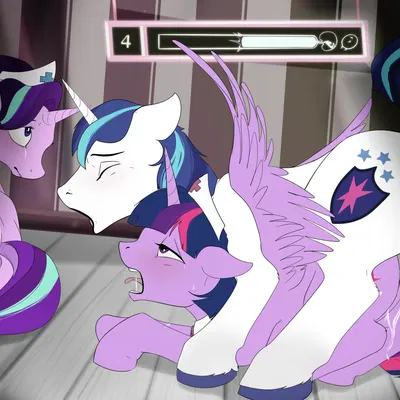 shining armor (mlp), starlight glimmer (mlp), twilight sparkle (mlp) (friendship is magic, hasbro) created by blurrypanda