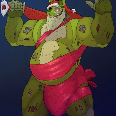 springtrap (fnaf) (christmas, five nights at freddy's) created by nastybluepal