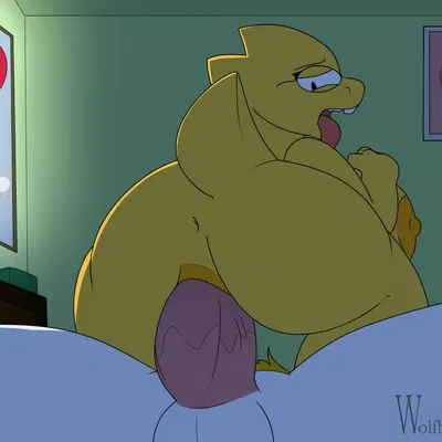 alphys, asgore dreemurr (undertale, undertale (series)) created by wolfbaloo