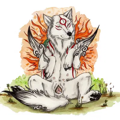 amaterasu (okami) (capcom, okami (capcom)) created by kola (artist)