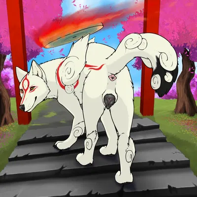 amaterasu (okami) (capcom, okami (capcom)) created by mechanical monster factory