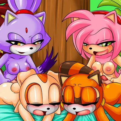 amy rose, blaze the cat, cream the rabbit (archie comics, idw publishing) created by sirjzau