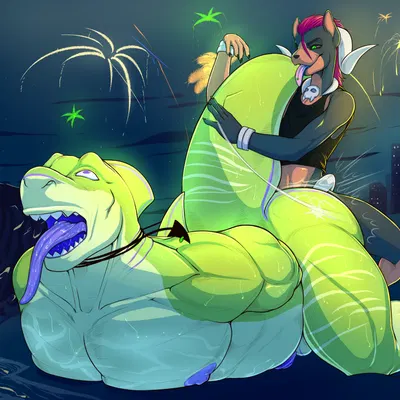 andras (khayen), cobyiez (shark), fan character (new year, nintendo) created by khayen