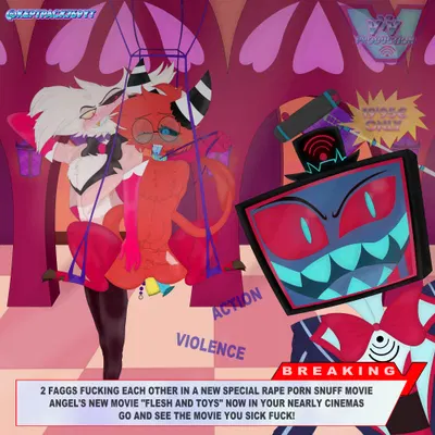 angel dust, fan character, vox (hazbin hotel) (hazbin hotel, hellaverse) created by keptpack769