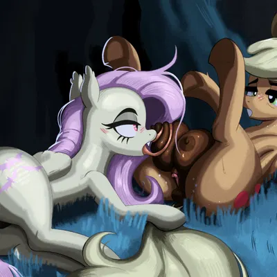 applejack (mlp), flutterbat (mlp), fluttershy (mlp) (friendship is magic, hasbro) created by ton618