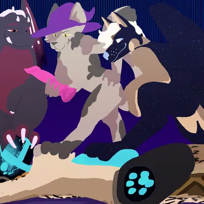 applesnack (applesnack), astral (firey), kenshi (kenshi) (mythology) created by schocoa (artist)