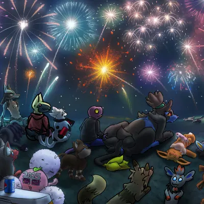 artibii (arti4000), ash (temiest), baldanders (eggboya) (beta pokemon games, new year) created by arti4000, baddemo