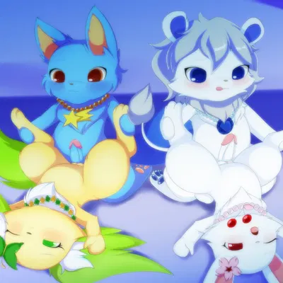 aussie (aussieafterdark), granite (jewelpet), peridot (jewelpet) (jewelpet, sanrio) created by plushcrochet