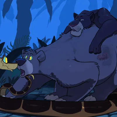 bagheera (jungle book), baloo, kaa (jungle book) (disney, the jungle book) created by haps