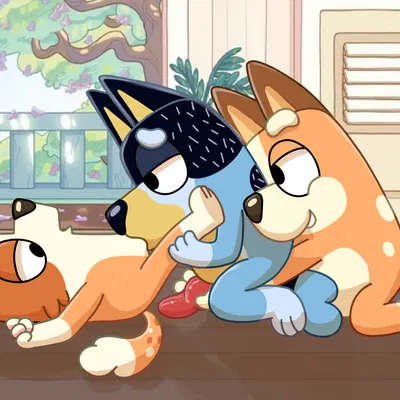 bandit heeler, brandy cattle, chilli heeler (bluey (series)) created by festive0goat