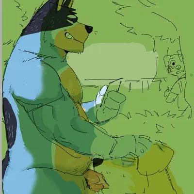 bandit heeler, pat (bluey) (bluey (series)) created by artxtcy