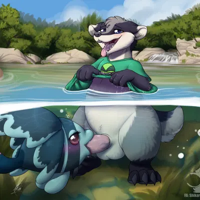 baz badger (nintendo, pokemon) created by shikaro