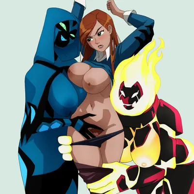 big chill, gwen tennyson, heatblast (ben 10, cartoon network) created by inker comics