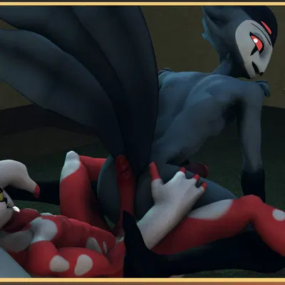 blitzo (helluva boss), stolas (helluva boss) (hellaverse, helluva boss) created by derpyz2