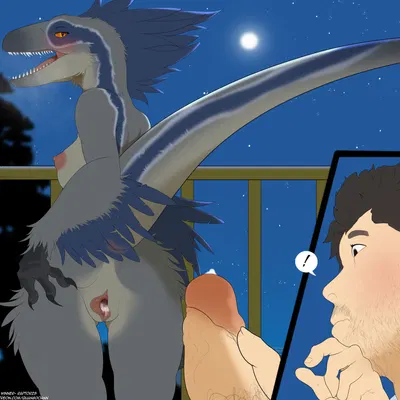 blue (jurassic world), owen grady (jurassic park, jurassic world) created by quangdoann