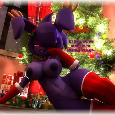 bonfie (cryptiacurves), bonnie (fnaf) (christmas, five nights at freddy's) created by darkytherabbit
