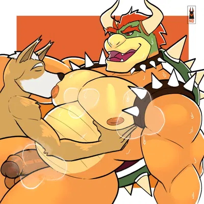 bowser, fox mccloud (mario bros, nintendo) created by nolandoberdaddy