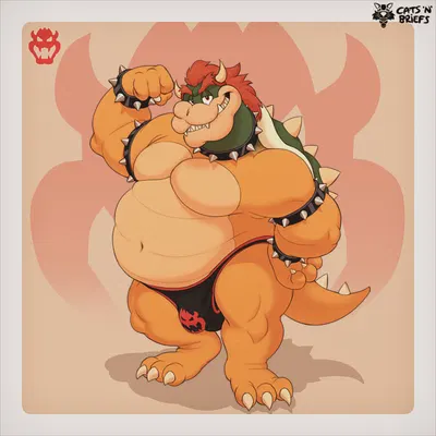 bowser (mario bros, nintendo) created by catsnbriefs, cedamuc1