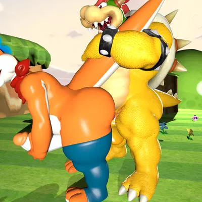 bowser, plessie (mario bros, nintendo) created by miguel the divine dragon