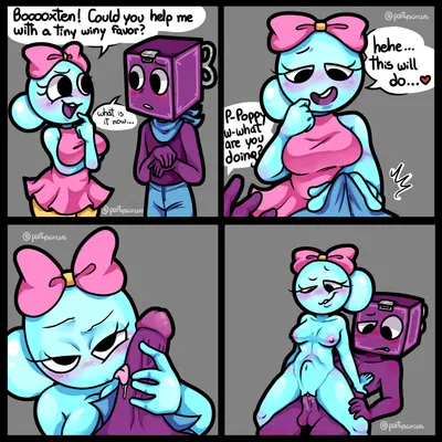 boxten (dandy's world), poppy (dandy's world) (blushcrunch studio, dandy's world) created by partyscircus