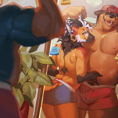 brian (huttser-coyote), harlow (zech4beans) created by mystikfox61