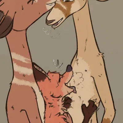 bucky oryx-antlerson, nick wilde, pronk oryx-antlerson (disney, zootopia) created by tangerine (artist)