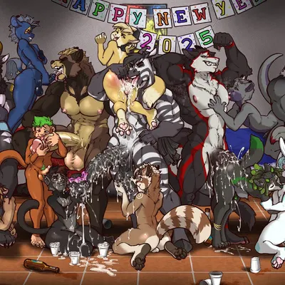 buda (kiwa flowcat), kal (@kalthewolf), kiwa biscuitcat (new year) created by kbiscuitcat