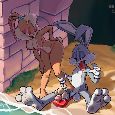 bugs bunny, lola bunny (looney tunes, warner brothers) created by mrpunkmorph