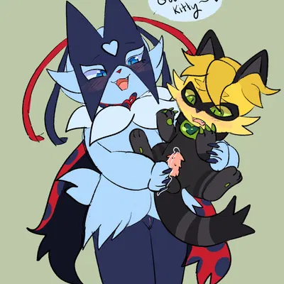 cat noir, mar (bloowolfy) (miraculous ladybug, nintendo) created by bloowolfy