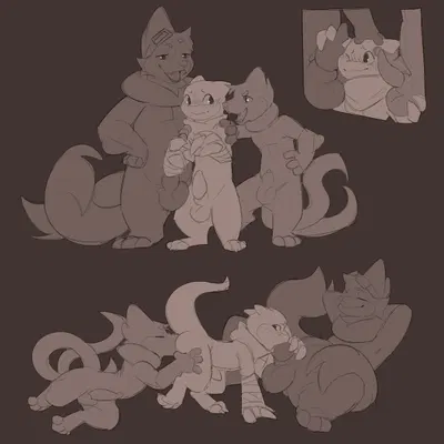 chester (decodecker), finn (decodecker), theo (decodecker) (nintendo, pokemon) created by decodecker