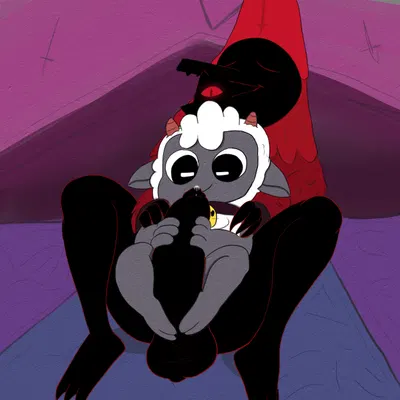 clauneck (cult of the lamb), lamb (cult of the lamb), red crown (cult of the lamb) (cult of the lamb, massive monster (studio)) created by twerpishimp