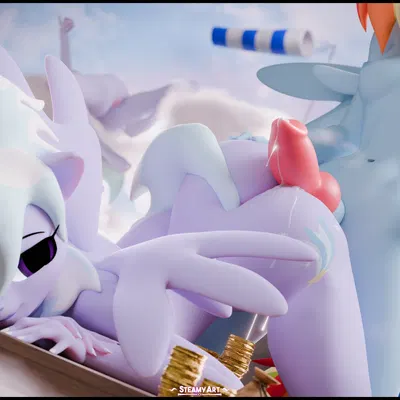 cloud chaser (mlp), rainbow dash (mlp) (friendship is magic, hasbro) created by steamyart