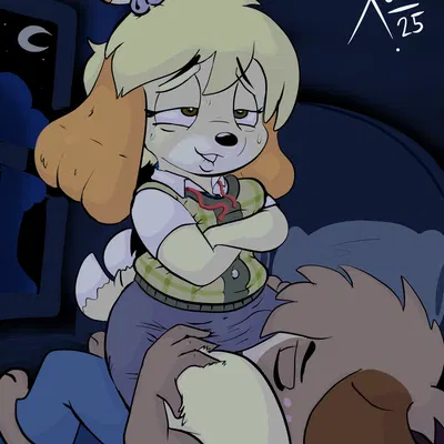 digby (animal crossing), isabelle (animal crossing) (animal crossing, nintendo) created by xoti