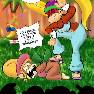 dixie kong, tiny kong (christmas, donkey kong (series)) created by fapmasterflex