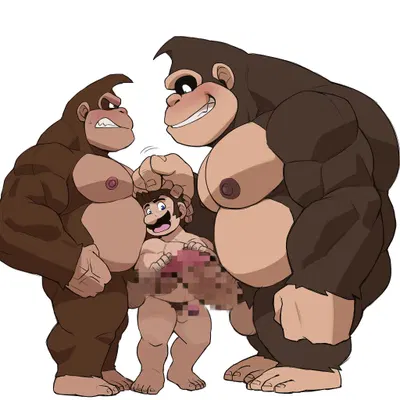 donkey kong (character), mario (donkey kong (series), mario bros) created by othukimi