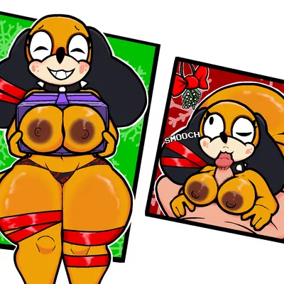 duck hunt dog, huntress (lewdewott) (christmas, duck hunt) created by lewdewott