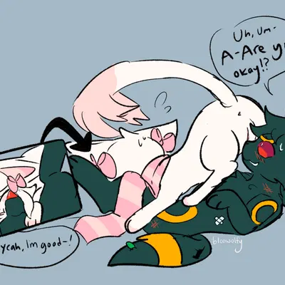 fan character, marie (bloowolfy), omen (ayceedee) (nintendo, pokemon) created by bloowolfy