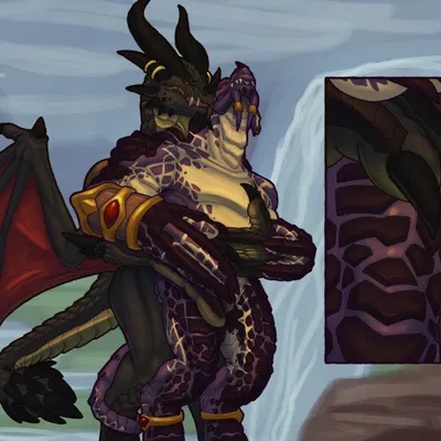 fan character, pyroxenia, wrathion the black prince (warcraft) (blizzard entertainment, european mythology) created by dahurgthedragon