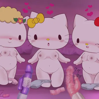 fifi (hello kitty), hello kitty (character), mimmy white (hello kitty (series), sanrio) created by chrono (pixiv)