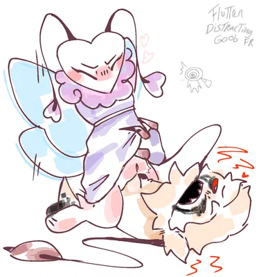 flutter (dandy's world), goob (dandy's world), rodger (dandy's world) (blushcrunch studio, dandy's world) created by xxstrangerxx