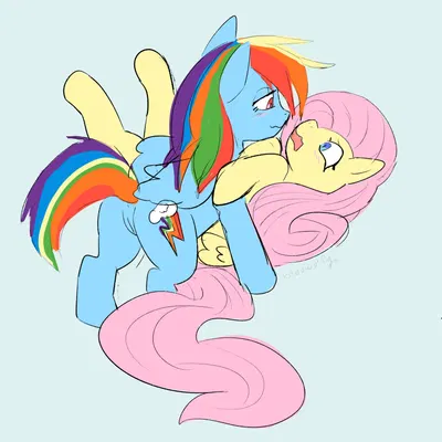 fluttershy (mlp), rainbow dash (mlp) (friendship is magic, hasbro) created by bloowolfy