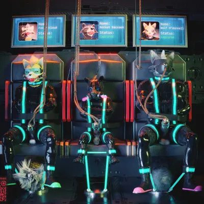 fox mccloud, rocket raccoon, wolf o'donnell (guardians of the galaxy, marvel) created by ralic turman