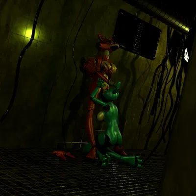 foxy (fnaf), toy bonnie (fnaf) (five nights at freddy's, five nights at freddy's 2) created by mikabb